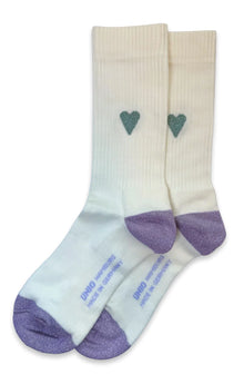  Glitzy Socken - HEART - ecru / salvia / lavender