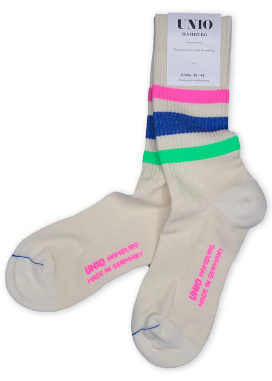 Socken TORONTO - ecru / neon pink / blue / neon green