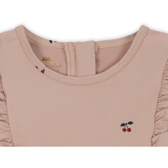 MANUCA Badeoverall mit Rüschen - Cherry Blush