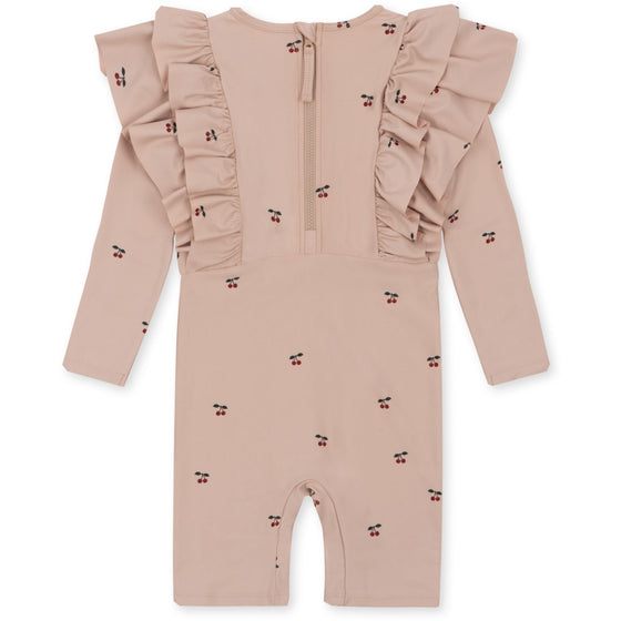 MANUCA Badeoverall mit Rüschen - Cherry Blush