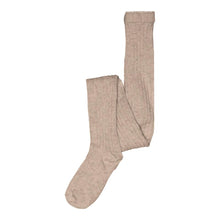  Rib Strumpfhose aus Wolle - Light Brown Melange