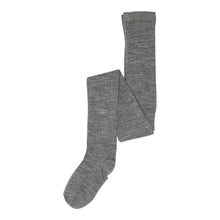  Rib Strumpfhose aus Wolle - Grey Melange