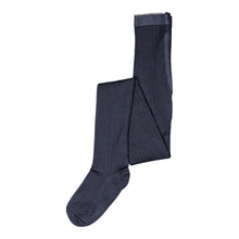  Rib Strumpfhose aus Wolle - Navy