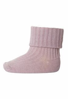  Babysocken Rib aus Wolle - Wood Rose