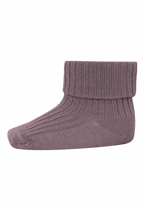 Rib Socken aus Wolle - Dark Purple Dove