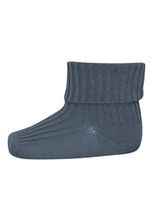  Rib Socken aus Wolle - Stone Blue