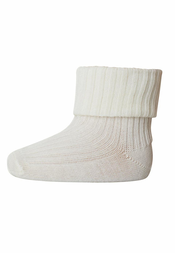 Rib Socken aus Wolle - Snow White