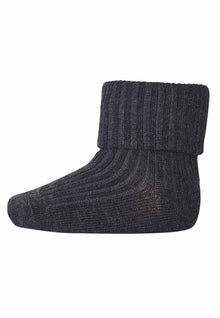  Rib Socken aus Wolle - Dark Grey Melange