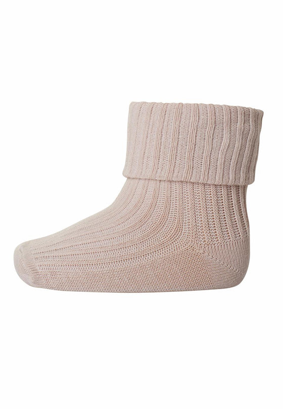 Rib Socken aus Wolle - Rose Dust