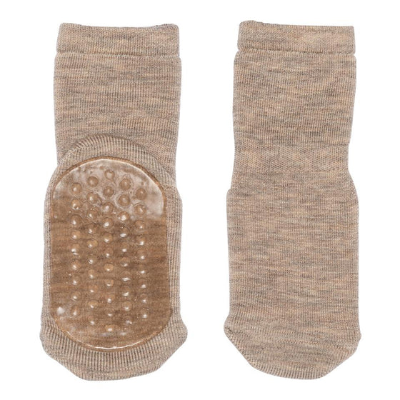 Anti-Rutsch-Socken - Light Brown Melange