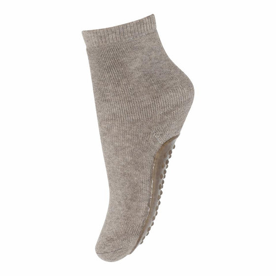 Anti-Rutsch-Socken - Light Brown Melange