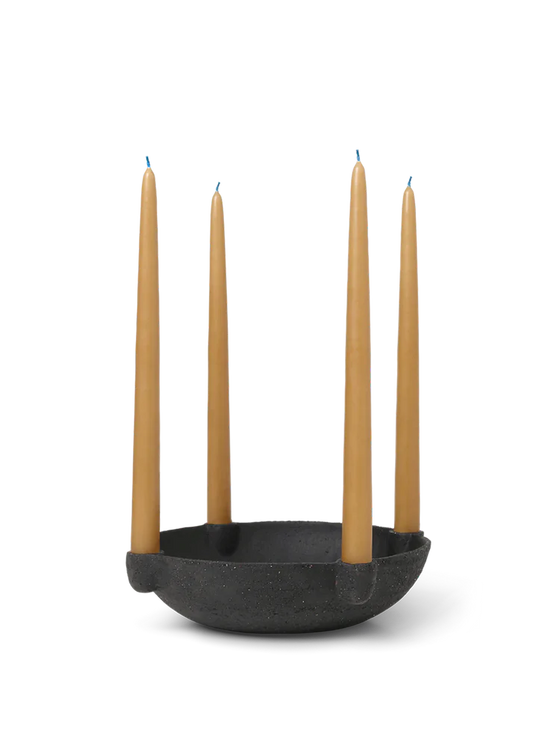 Bowl Candle Holder - Large - Ceramic Dark Grey