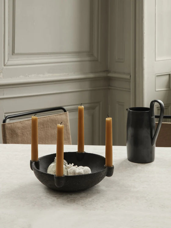 Bowl Candle Holder - Large - Ceramic Dark Grey