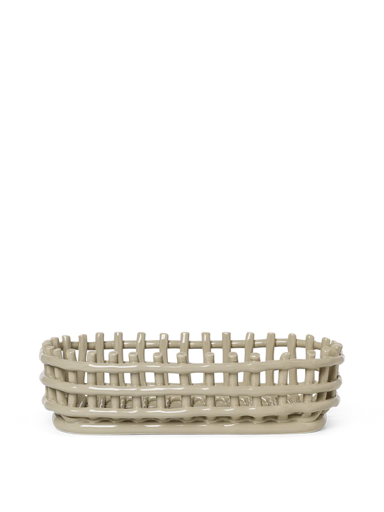 Ceramic Basket - Oval Cashmere