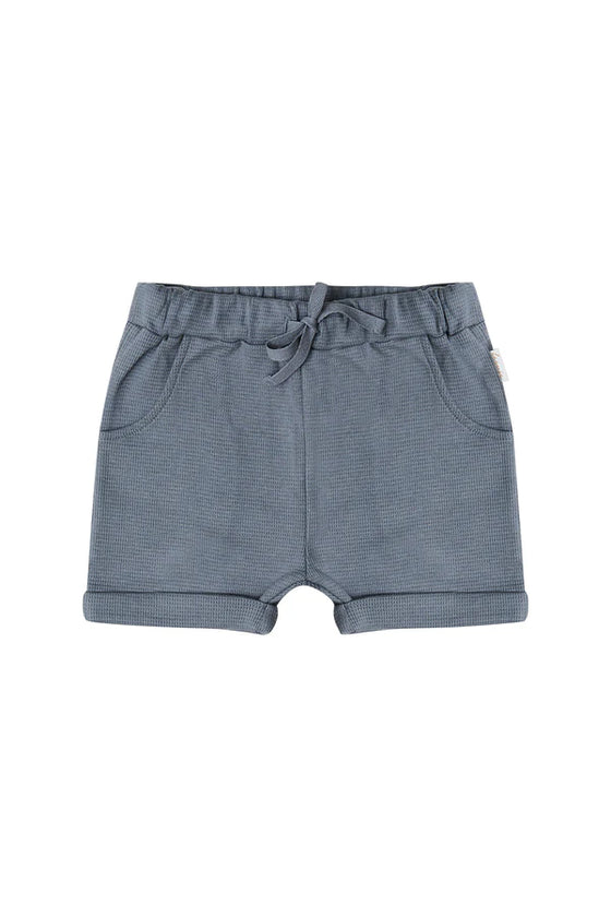 Shorts aus Waffle Piqué 'blue'