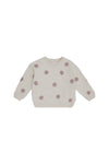 Oversized Sweatshirt mit Stickerei 'Field of daisies' - beige