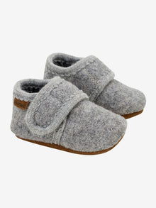  Baby Slipper/Hausschuhe aus Wolle - Grey Melange