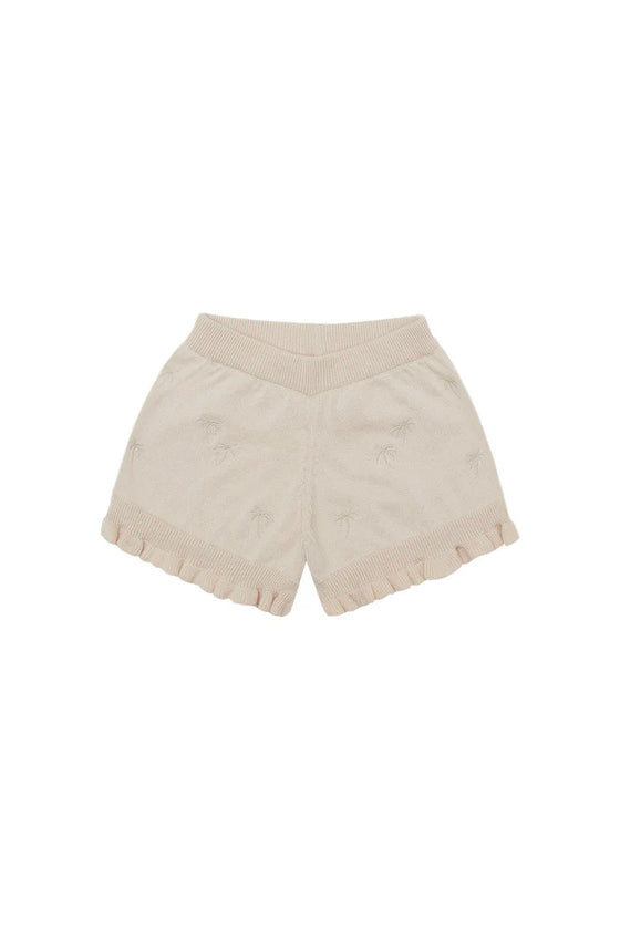 Shorts mit Palmen-Stickerei - beige palm trees