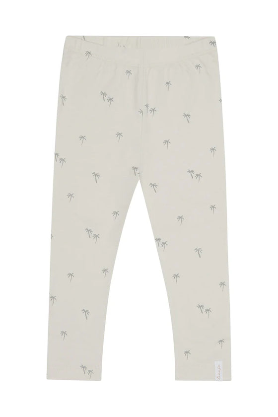 Jersey Leggings 'palm trees' aus Bio-Baumwolle - beige palm trees