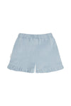 Frottee Shorts mit Rüsche - clear blue