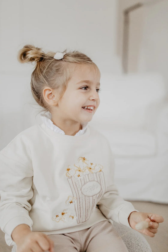 Oversized Sweatshirt "Popcorn rose" - beige