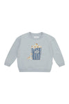 Oversized Sweatshirt "Popcorn Light Blue" - Blau