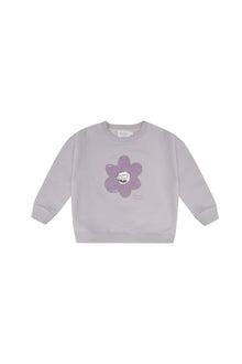  Oversized Sweatshirt "Sparkling Flower" - lavender