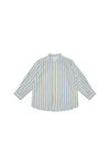 Gestreiftes Leinenhemd 'blue stripes' mit Stehkragen - blue stripes