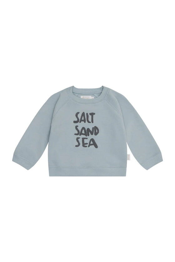 Unisex Oversized Sweatshirt 'salt sand sea' - clear blue