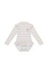 Langarm Badeanzug 'lavender stripes' - lavender stripes