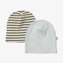  2 Hat Soft Aidan - blue green stripe