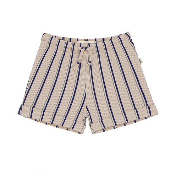 Waffle Bermuda - Milky Blue gestreift