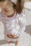 Langarm Badeanzug 'lavender stripes' - lavender stripes