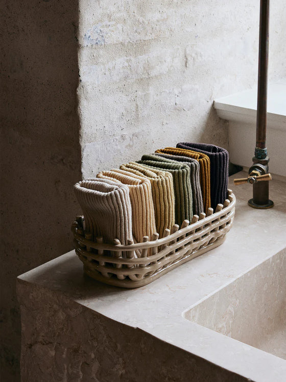 Ceramic Basket - Oval Cashmere