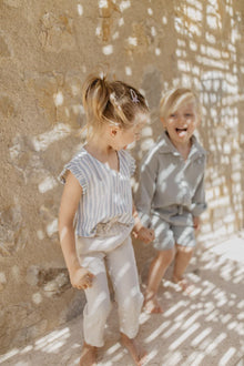  Gestreiftes Leinentop 'blue stripes' - blue stripes