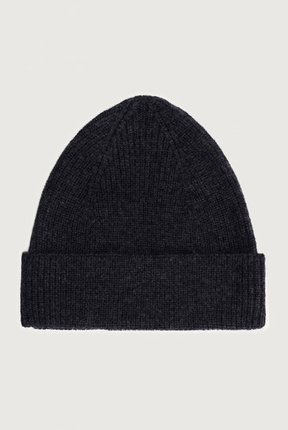 Knitted Beanie - Nearly Black Melange