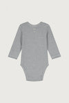 Baby Body gestreift GOTS - Nearly Black/Cream