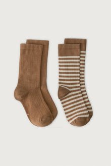  2er-Pack Rippsocken - Biscuit/Cream