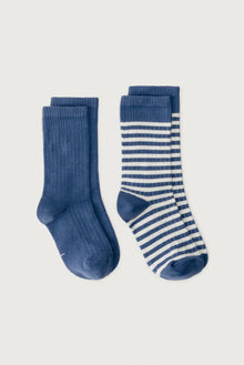  2er-Pack Rippsocken - Blue Moon/Cream