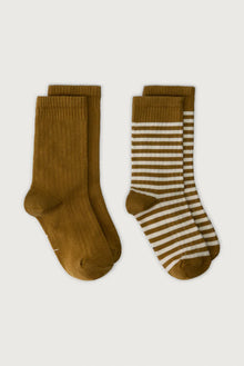  2er-Pack Rippsocken - Peanut/Cream