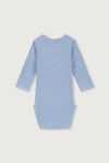 Baby Body gestreift GOTS - Blue Moon/Cream