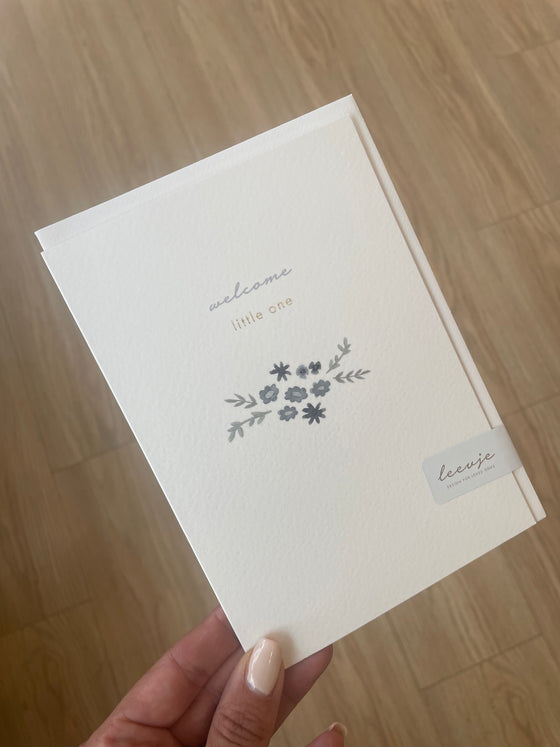 Klappkarte Blumen 'welcome little one'