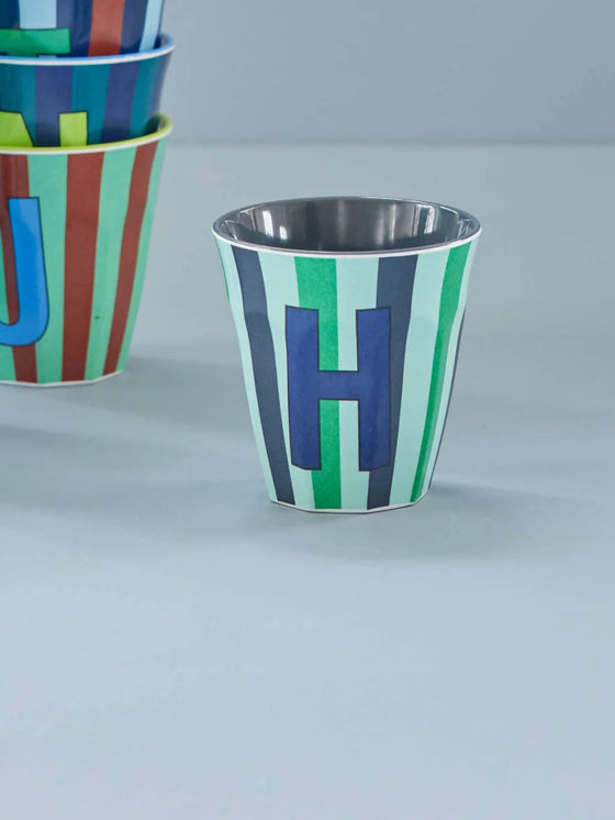 Medium Becher - Blau - H - Stripes