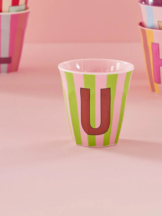 Medium Becher - Pink - U - Stripes