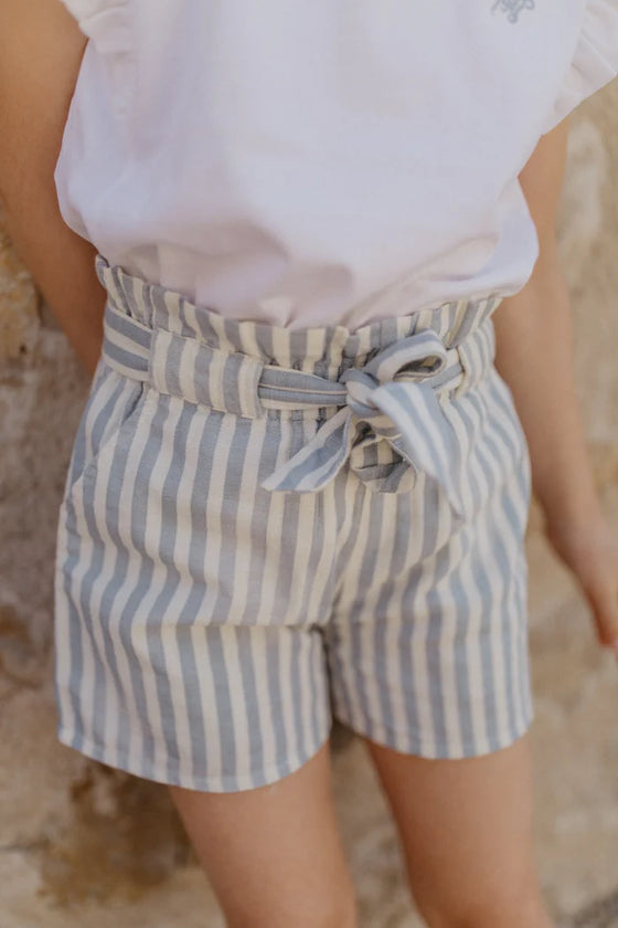 Leinenshorts 'blue stripes' mit Gürtel - blue stripes