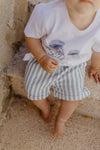 Leinenshorts 'blue stripes' - blue stripes / 86/92
