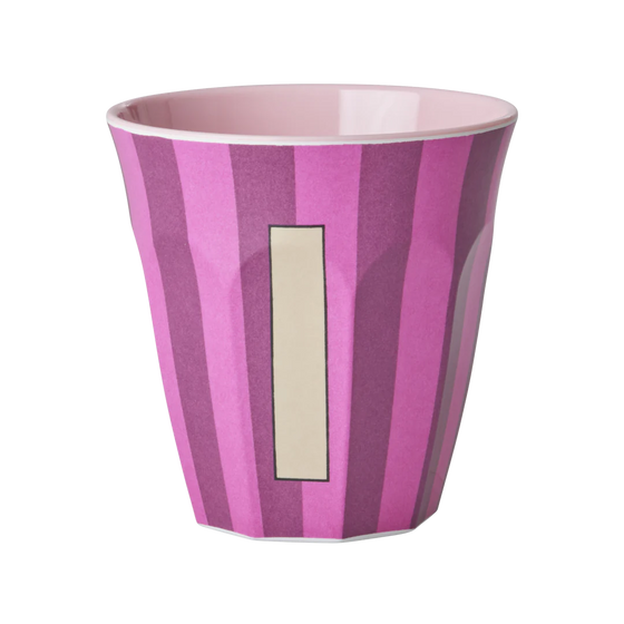 Mittelgroße Becher - Pink - I - Stripes