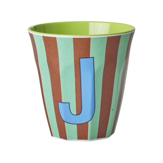 Medium Becher - Mint - J - Stripes