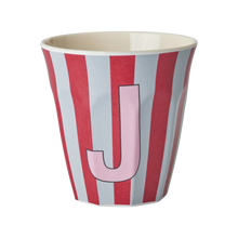  Medium Becher - Rot - J - Stripes