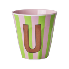  Medium Becher - Pink - U - Stripes